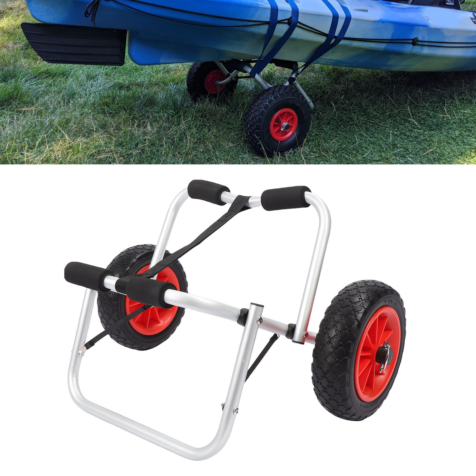 Kayak Cart Trolley Carrier Dolly - Wózek do kajaka z 10-calowymi, pełnymi,