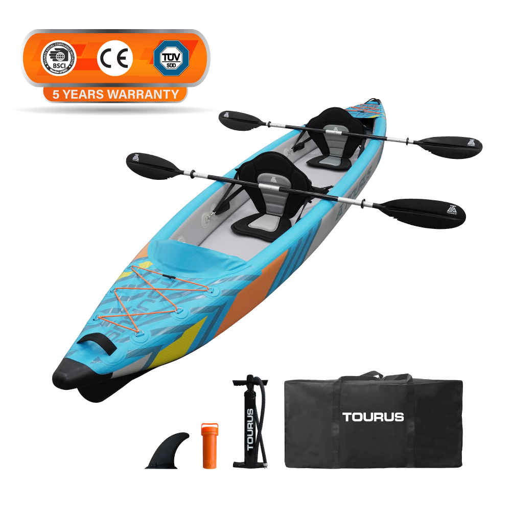 Inflatable Kayak 2 Person Drop Stitch - Kajak dmuchany dwuosobowy 490 cm, wysokociśnieniowy,