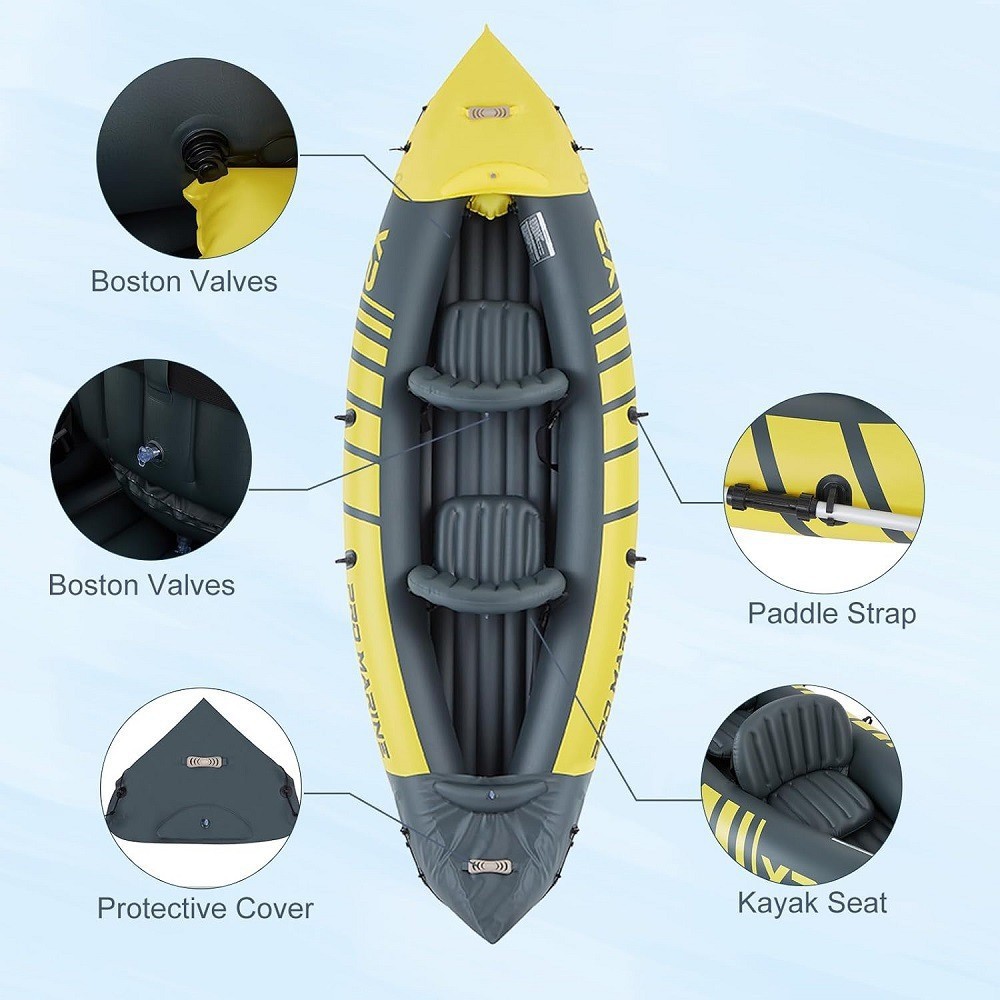 Inflatable Kayak 2 Person Drop Stitch - Nadmuchiwana dwuosobowa łódka kajakowa, ponton, łódka