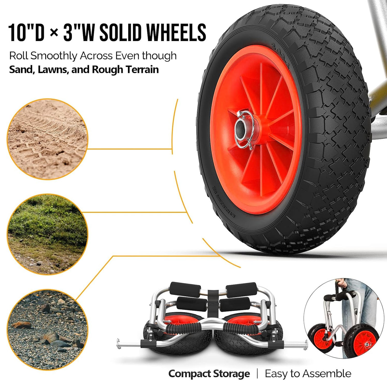 Wózek do kajaka z 10-calowymi, – Kayak Cart Trolley Carrier Dolly recenzja i cena