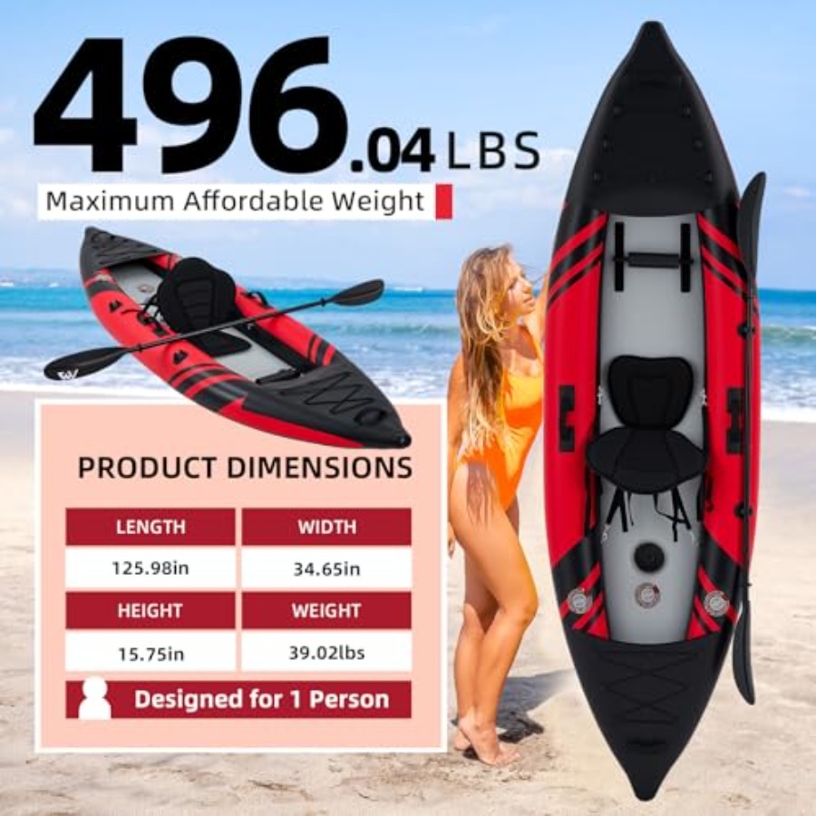 Nadmuchiwany kajak jednoosobow – Drop Stitch Touring Kayak 1 Person recenzja i cena