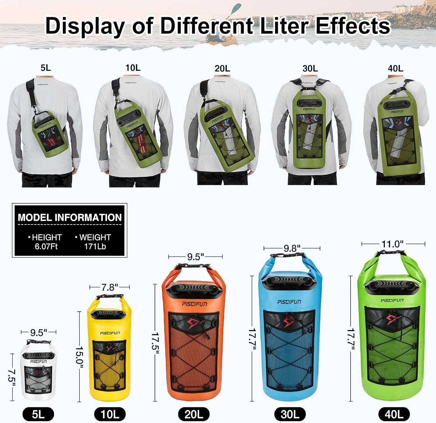 Wodoszczelny plecak Piscifun D – Dry Bag Backpack 30L Waterproof recenzja i cena