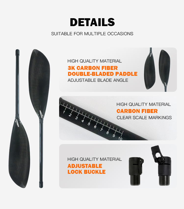 Wiosło kajakowe z włókna węglo – Kayak Paddle Carbon Fiber 2 Piece recenzja i cena