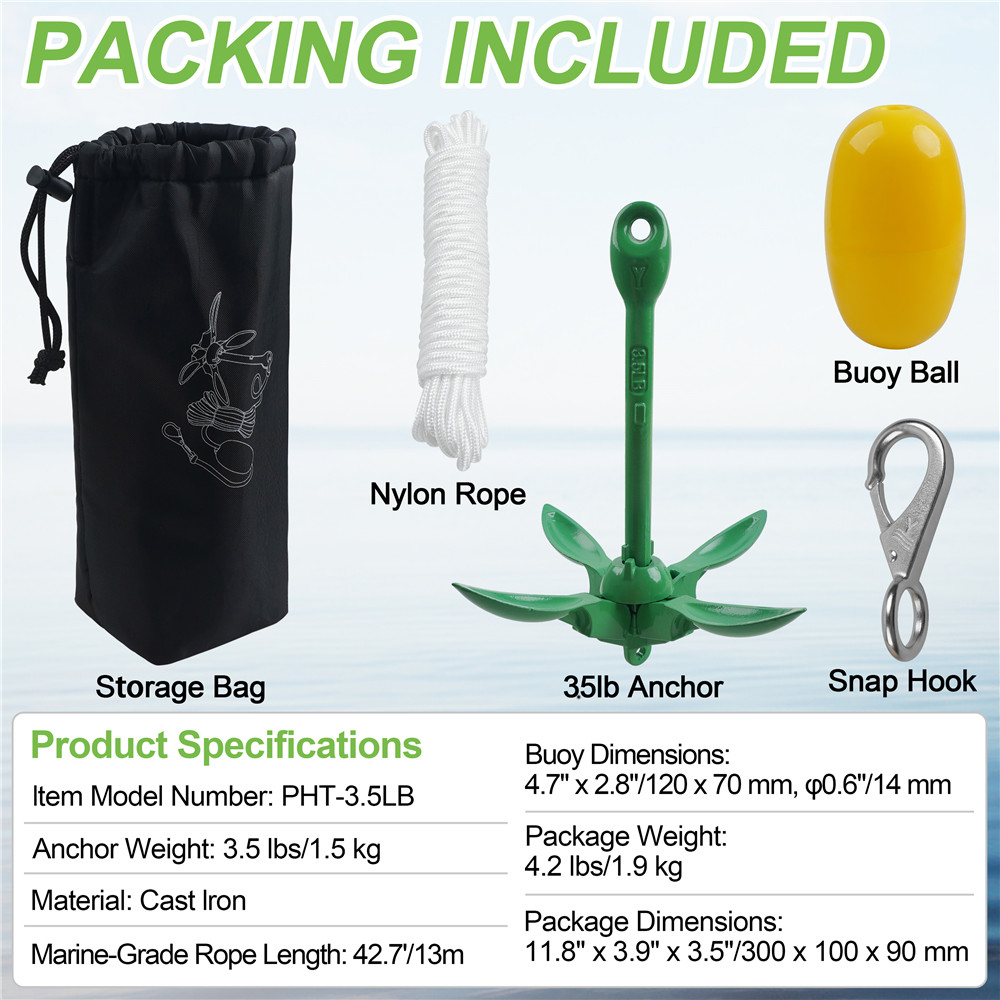 Kotwica 1,5 kg do kajaka i sku – Kayak Anchor Kit Folding 1.5Kg recenzja i cena