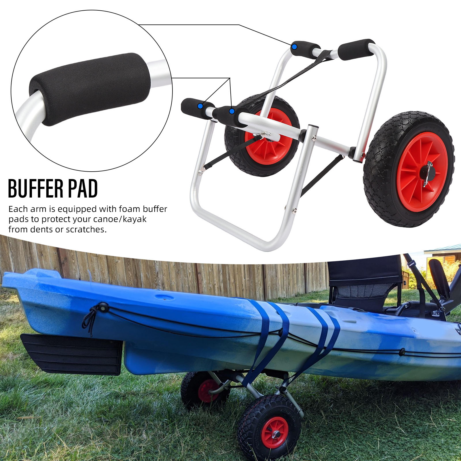 Wózek do kajaka z 10-calowymi, – Kayak Cart Trolley Carrier Dolly recenzja i cena