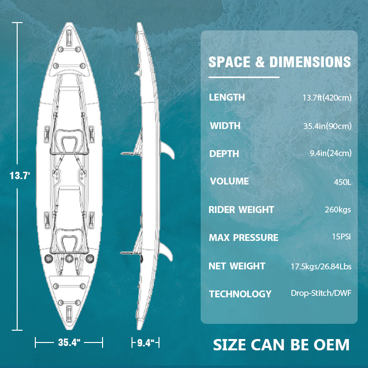 Fabrycznie wykonany na zamówie – Inflatable Kayak 2 Person Drop Stitch recenzja i cena