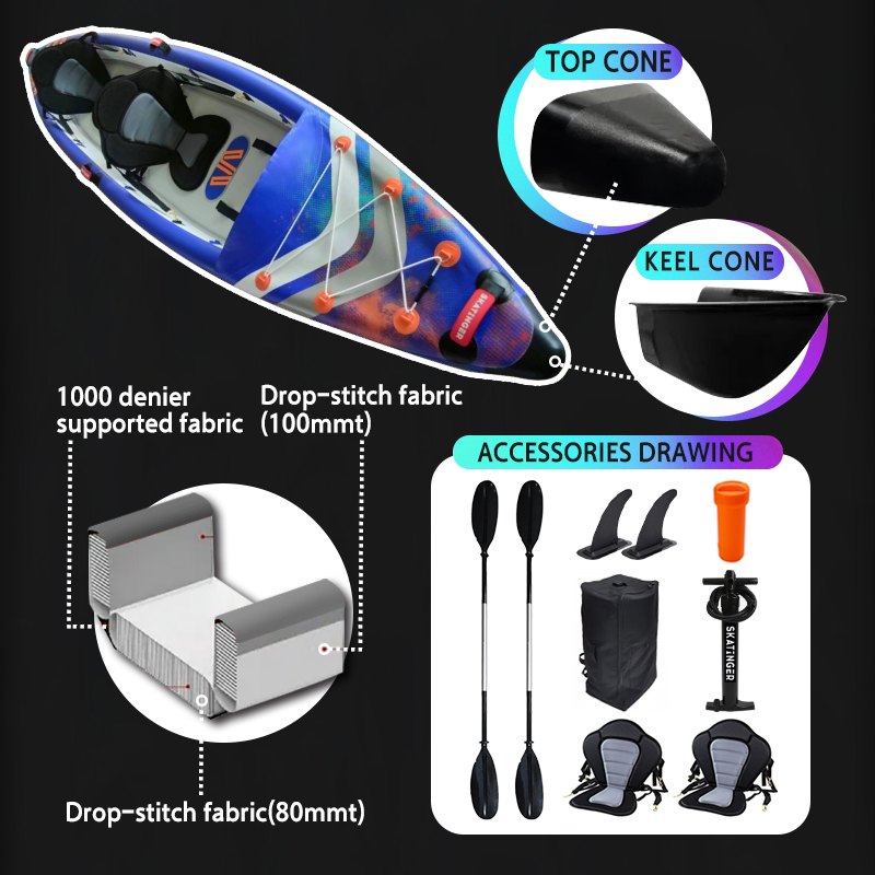Skatinger – nadmuchiwany kajak – Inflatable Kayak 2 Person Drop Stitch recenzja i cena