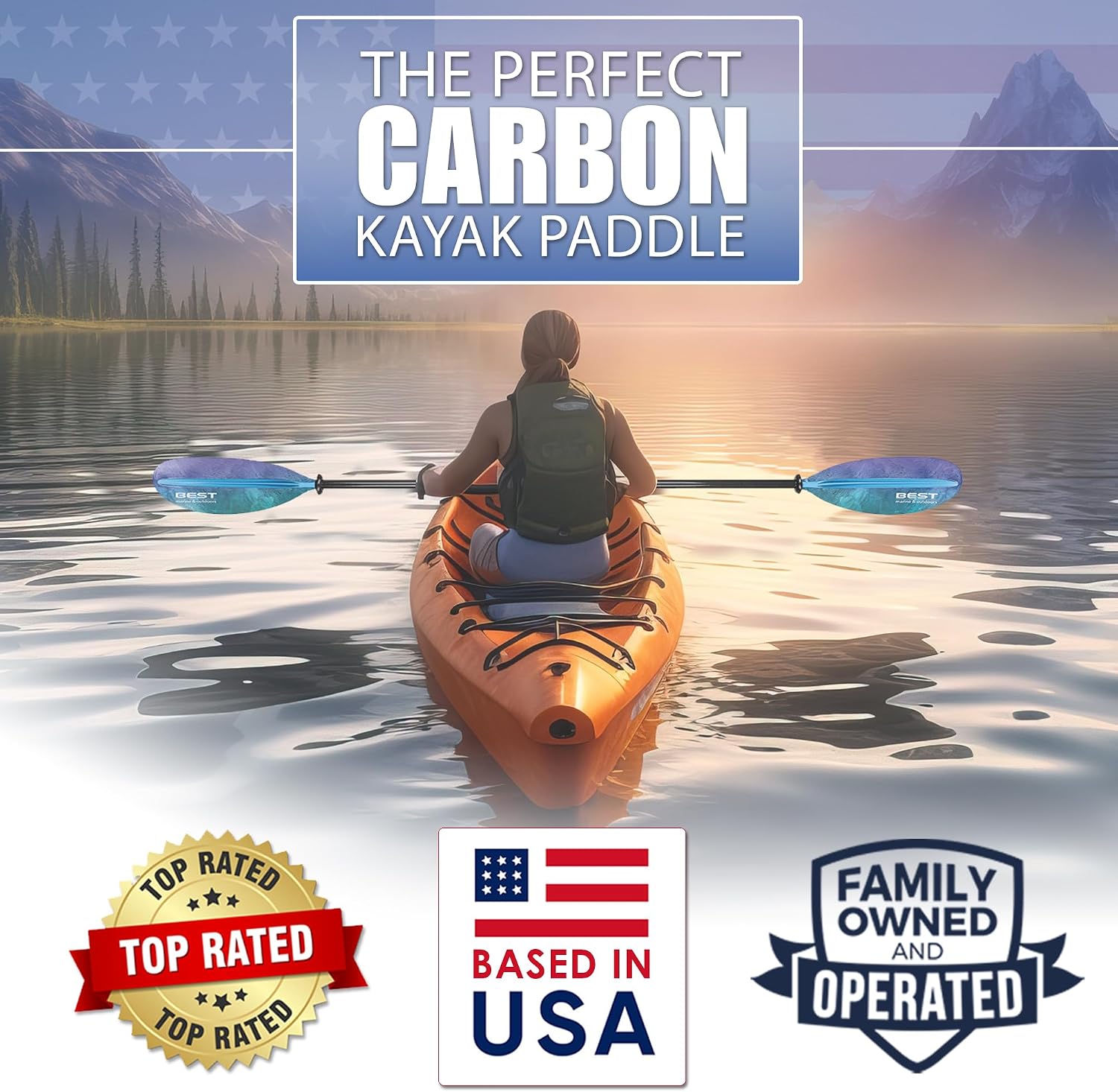 Wiosło do kajaka z włókna węgl – Kayak Paddle Carbon Fiber 2 Piece recenzja i cena