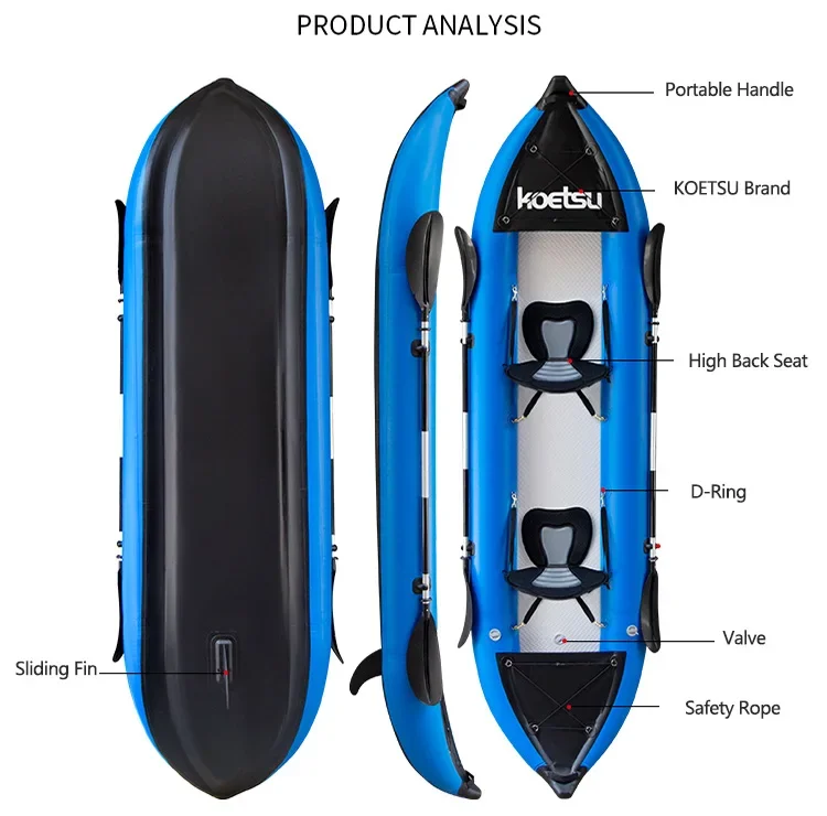 KOETSU 1-2 osoby nadmuchiwane  – Inflatable Kayak 2 Person Drop Stitch recenzja i cena